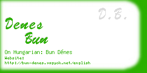 denes bun business card